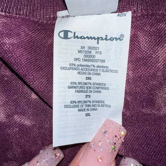 NWT Champion Made Dark Berry Purple Moisture Wicking Athletic Leggings Sz 2X - Picture 3 of 6